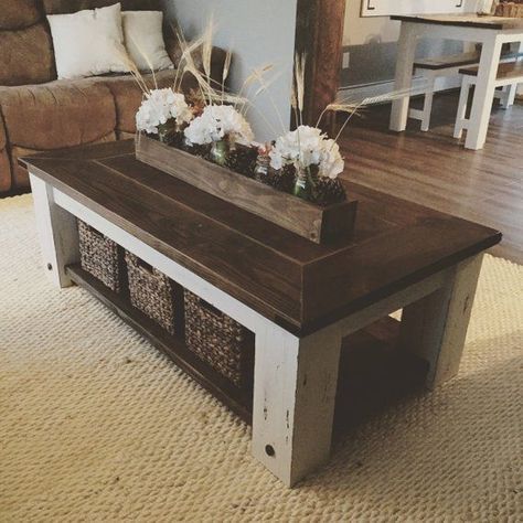 DIY Farmhouse Coffee Table Plans | Woodworking Plans DIY furniture DIY Plans Living Room Furniture Farmhouse Furniture Rustic - Coffee Table - Ideas of Coffee Table #coffeetable - image 0 Diy Farmhouse Table Plans, Diy Farmhouse Coffee Table, Pallet Wood Coffee Table, Farmhouse Table Plans, Farmhouse Coffee Table, Coffee Table Plans, Woodworking Bench Plans, Furniture Building, Diy Farmhouse Table