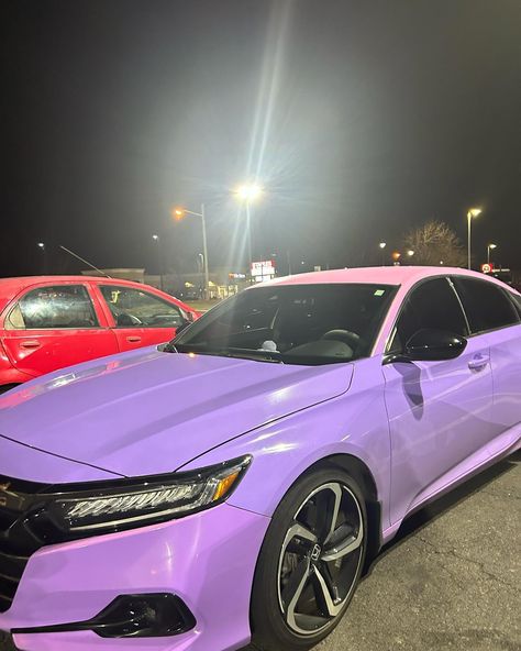 why does everyone actually believe me that i wrapped my herb pink/purple… it’s my same exact car but wrapped in a friendlys parking lot. Lavender Car, Black Honda, Car Things, Purple Car, Wrap Ideas, Blue Car, Believe Me, Car Wrap, Parking Lot