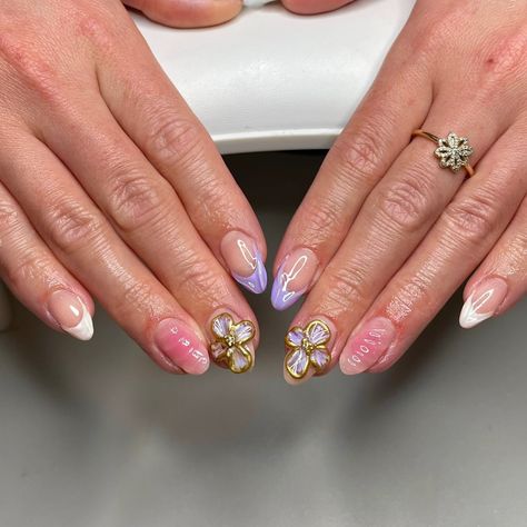 3D orchid cuties with a hint of VEGAS 🌸💗 can we take a moment and admire that these are niki’s NATURAL nails?! just 3 months of consistent BIAB! (service: BIAB manicure + level 3 art) . . . #gelx #beginnertech #beginnergelx #gelxartist #nailartist #nailtech #orchidnails #3Dnailart #flowernails #pinknails #lavendernails #aura #auranails #3D french 3d french, aura, 3D art, orchid nails, orchid nail art, floral nail art, birthday nails, vegas nails Nail Art Birthday, Biab Manicure, Art On Natural Nails, Nail Art On Natural Nails, Nails Vegas, Orchid Nails, Vegas Nails, Lavender Nails, Floral Nail