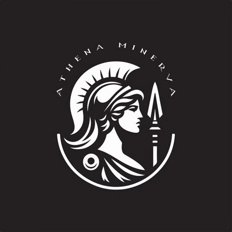 Athena minerva logo | Premium Vector #Freepik #vector Beach Hotel Logo, Athena Logo, Greece Tattoo, Artemis Tattoo, Arena Design, Goddess Of Truth, Gb Logo, Futuristic Hud, Spartans Logo