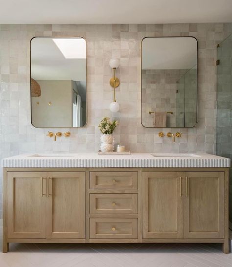 Neutral Bathrooms Designs, Oak Bathroom, Primary Bath, Boys Bathroom, Freestanding Tub, Bathroom Remodel Designs, Bathroom Inspo, Wood Bathroom, Bathroom Renos