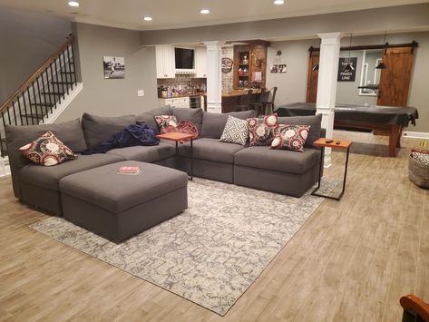 Basement Sitting Area, Basement Seating, Dream House Architecture, Basement Colors, Small Basement Remodel, Basement Remodel Ideas, Home Cinema Room, Basement Finishing, Cozy Basement