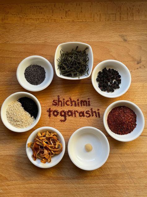 Shichimi Togarashi Recipe, Togarashi Seasoning, Togarashi Recipe, Japanese Seasoning, Shichimi Togarashi, Cooking Spices, 2023 Recipes, Dried Orange Peel, Hot Sauces