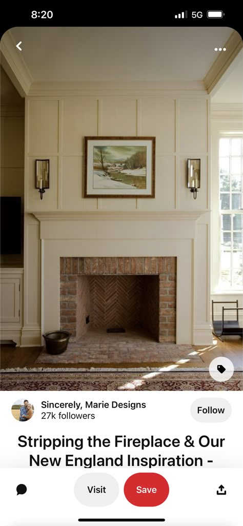 Craftsman Fireplace Ideas, Traditional Fireplace Mantel, Sunroom Remodel, Modern Cottage Homes, Red Brick Fireplaces, Craftsman Fireplace, White Brick Fireplace, Cottage Fireplace, Small Fireplace