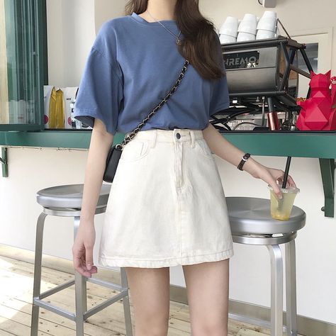 A Line Denim Skirt, Short Pollera, Rok Mini, Black Denim Skirt, Short Denim Skirt, Denim Pencil Skirt, Midi Length Skirts, Cargo Skirt, Denim Midi Skirt