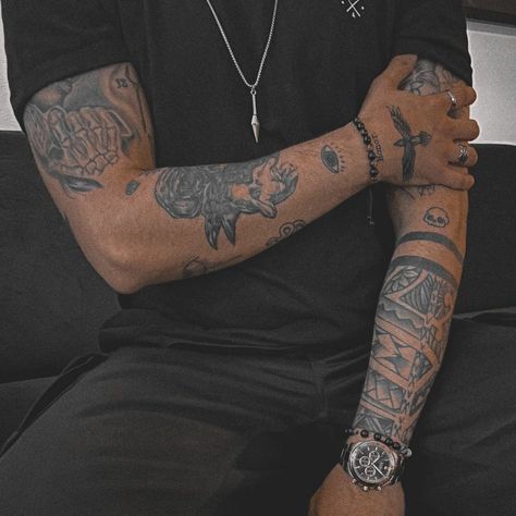 Tribal Heritage Tattoos Whole Arm Tattoo Men, Ben White Tattoo, Men Arm Tattoos, Small Arm Tattoos For Guys, Arm Tattos, Arm Sleeve Tattoo, Timeless Tattoo, Adrienne Bailon, Upper Arm Tattoos