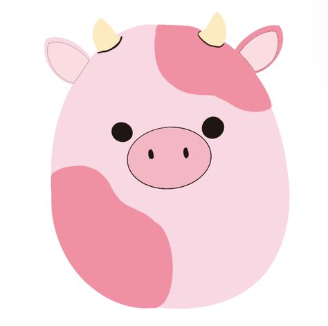 Squishmallows Paper Squishy, Squishmallows Cartoon, Squish Mallow, Cow Squishmallow, Squish Mallows, Squish Mellow, Pig Clipart, Cow Png, Pink Cow