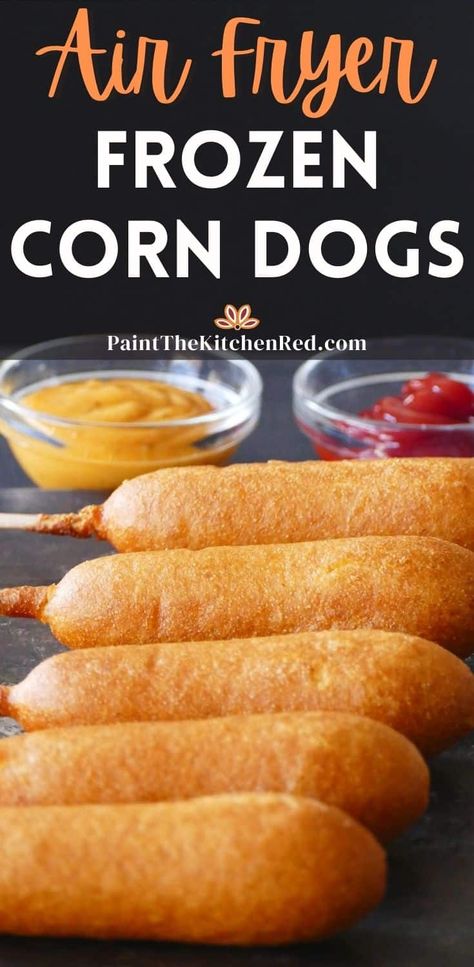 Air fryer frozen corn dogs are a quick and delicious snack or meal that can be ready in just minutes, with the added bonus of being healthier than traditional deep-fried corn dogs. Frozen corn dogs in the air fryer are a perfect kid-friendly snack. Air Fryer Frozen Corn, Air Fryer Corn Dogs, Crispy Cornbread, Baked Corn Dogs, Airfryer Breakfast, Air Fryer Recipes Videos, Air Fryer Corn, Frozen Fish Fillets, Small Air Fryer