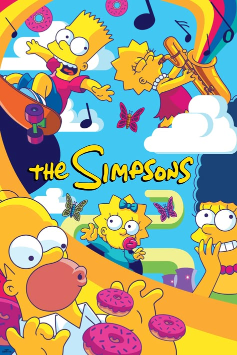 adult animation The Simpsons (1989) series poster Nancy Cartwright, Ralph Wiggum, Comic Book Guy, Pop Ads, Free Tv Shows, Matt Groening, The Simpson, Homer Simpson, Horror Music