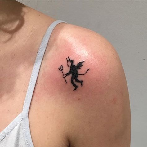 jordan else (@jordanelse) • Instagram photos and videos Angel Devil Tattoo, Werewolf Tattoo, Devil And Angel, F Tattoo, Stick Poke, Stick Poke Tattoo, Grunge Tattoo, Funky Tattoos, Devil Tattoo