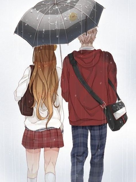 Anime Couple Umbrella In The Rain, Scorpius And Rose, Desenhos Love, Photo Manga, Under An Umbrella, Manga Couple, Manga Couples, Manga Love, Anime Love Couple