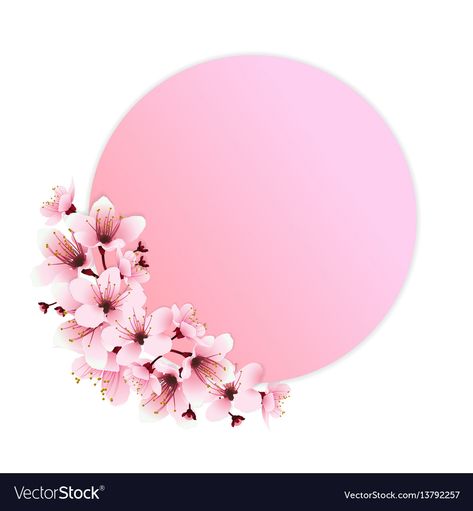 Pink flower decoration Royalty Free Vector Image Cherry Blossom Logo, Cherry Blossom Images, Circle Flower, Floral Logo Design, Pink Circle, Flower Graphic Design, Pink Cherry Blossom, Logo Pink, Flower Circle