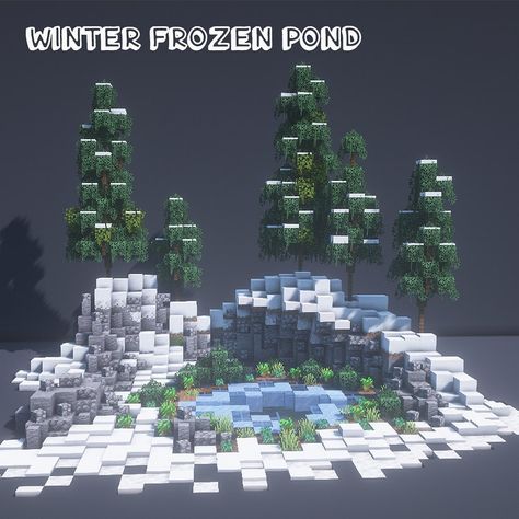 Ice Tree Minecraft, Minecraft Frozen Build, Ice Minecraft House, Minecraft Arctic Fox Enclosure, Snowy Minecraft Aesthetic, Winter Biome Houses Minecraft, Polar Bear Minecraft Build, Winter Build Minecraft, Tundra Minecraft Builds