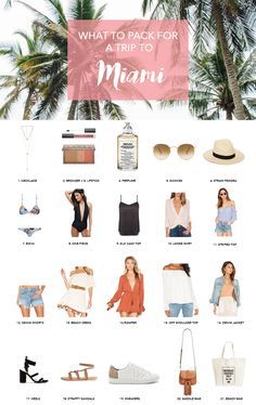 Miami is a lively beach city, but also a fancy type of destination, so in anticipation for my trip, I've already shortlisted some key items to pack when going to Miami. Florida Vacation Outfits, Trip To Miami, Beach Vacation Packing, Beach Vacation Packing List, Miami Vacation, Florida Outfits, Miami Travel, Miami Outfits, Packing List For Vacation