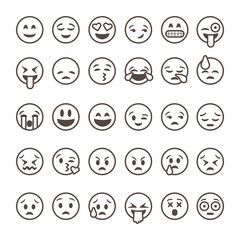 Vektor: Set of outline emoticons emoji isolated on white background ... Black Line Emoji Art Wallpaper, Black Line Emoji, Emoji Art Wallpaper, Emoji Chart, Emoji Printables, Faces Emoji, Line Emoji, Emoji Coloring Pages, Emoticon Faces