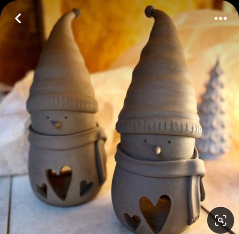 Gnome Pottery Ideas, Winter Ceramics Ideas, Christmas Ceramics Pottery, Winter Pottery Ideas, Ceramic Fairies, Christmas Ceramics Ideas, Christmas Pottery Ideas Ceramics, Winter Ceramics, Winter Pottery