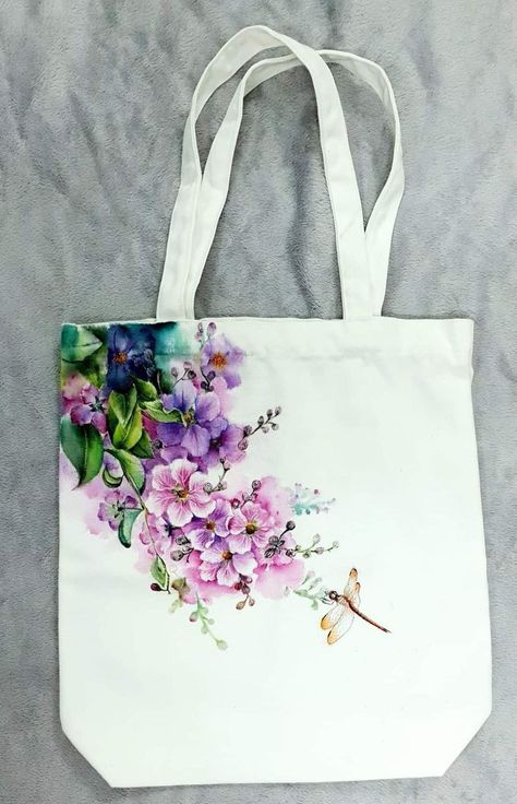 Tote Bag Painting Ideas, Painted Canvas Bags, Fabric Paint Shirt, Hand Painted Purses, Tot Bag, Painted Purse, Canvas Bag Design, Hand Painted Dress, Fabric Painting Techniques