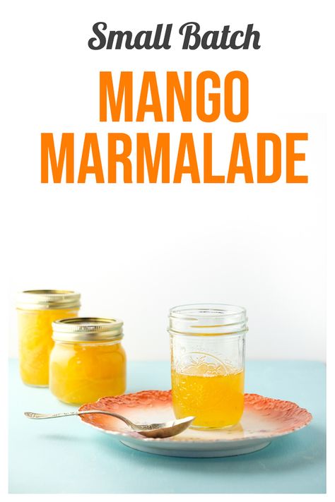 Small Batch Mango Marmalade - you're going to love this bright, citrusy mango marmalade. Perfect on morning toast or bagels and mixed with some olive oil makes a delightful vinaigrette! #mangoes #marmalade #smallbatchpreserving #canning Ginger Jelly Recipe, Wild Plum Jelly Recipe, Plum Jam Recipes, Blueberry Jelly, Wine Jelly, Peach Jelly, Mango Jam, Marmalade Recipe, Homemade Jelly