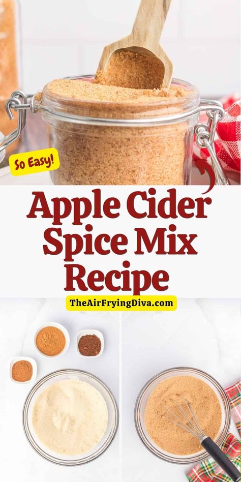 Apple Cider Spice Mix Apple Cider Diy How To Make, Powdered Apple Cider Recipe, Cider Mulling Spice Recipe, Spice Cider Recipe, Apple Cider Drink Mix Recipe, Spice Mix For Apple Cider, Spices For Apple Cider, Homemade Apple Cider Mix Recipe, Cider Spice Recipe