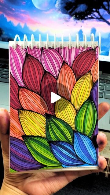 Colourful Zentangle Art, Zentangle Art Easy, L Drawing, Drawing Ideas Easy Doodles, Relaxing Art, Easy Doodles, Drawing Ideas Easy, Pattern Simple, Simple Flower