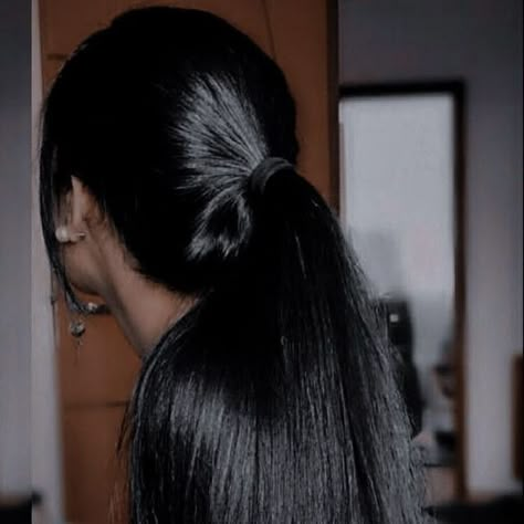 Black Hair Ponytail Aesthetic, Black Hair Faceless Aesthetic, Ponytail Aesthetic, Dark Hair Black, Black Hair Long, Hair Black Hair, No Ordinary Girl, Black Ponytail, Black Hair Aesthetic