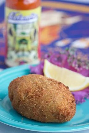 Recipe - Devil Crab Croquettes | Columbia Crab Croquettes, Deviled Crab Recipe, Deviled Crab, Columbia Restaurant, Restaurant Appetizers, Croquettes Recipe, Crab Recipes, Cuban Recipes, Macaroni Cheese