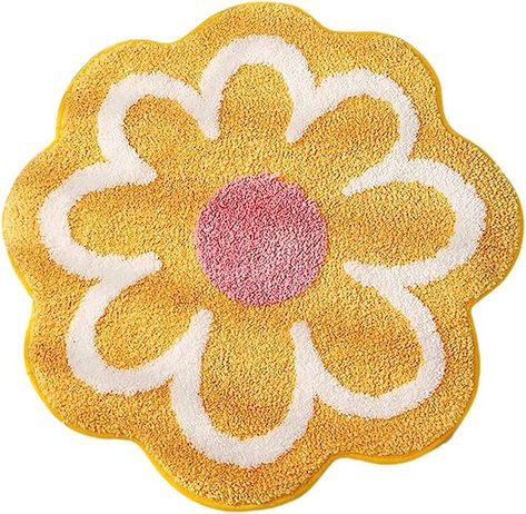 Bathroom Signage, Flower Bath Mat, Peach Rug, Cute Bath Mats, Cool Shower Curtains, Toilet Rug, Flower Rug, Flower Bath, Bathroom Bath Mats