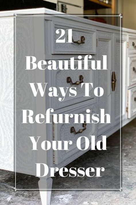 Diy Mcm Dresser Makeover, Refurbished Furniture Dressers, Furniture Redo Ideas, Painting Old Dresser, Old Dressers Repurposed, Refurnish Furniture, Dressers Diy, Vintage Dresser Makeover, Dresser Flips