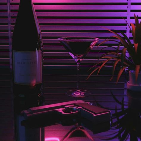 An 80s detective's life. Swordsman Aesthetic, 80s Detective, Kyoko Kirigiri, The Wolf Among Us, Violet Aesthetic, Neon Noir, Abe Lincoln, Vaporwave Art, Arte Alien