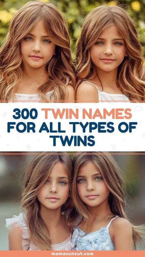 Names For Twin Sisters, Twin Girl Nursery Ideas, Baby Twin Names, Twin Name Ideas, Baby Names Twins, Twin Names Boy And Girl, Cute Twin Names, Baby Names For Twins, Unique Twin Names