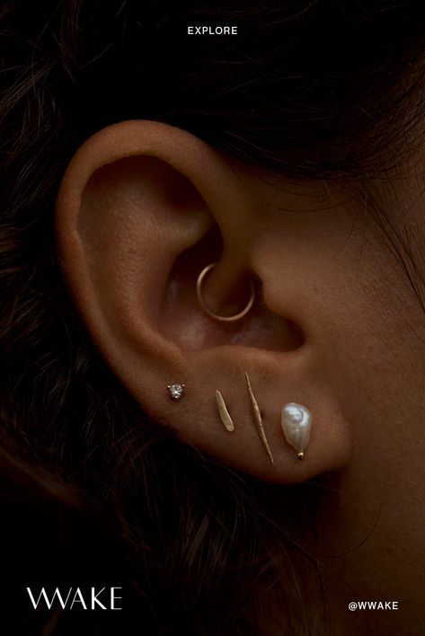 Ear Peircings, Cool Ear Piercings, Pretty Ear Piercings, Cute Ear Piercings, Ear Style, Cute Piercings, Piercing Tattoo, Ear Jewelry, Pretty Jewellery