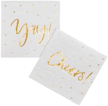 100 Pack Cocktail Napkins - Includes 2 Designs - Perfect for Weddings, Birthdays, New Year Party Supplies … Red Pepper Jelly, Phyllo Cups, Bar Napkins, Gold Napkins, Outdoor Cocktail, Cheese Bites, Pimento Cheese, Drinking Quotes, New Year Party