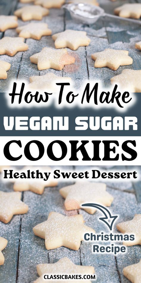 This vegan sugar cookie recipe, infused with vegan butter, vanilla, and coconut, is a versatile treat suitable for any occasion, whether topped with powdered sugar or icing. Vegan Sugar Cookies Recipe, Vegan Vanilla Cookies, Gf Vegan Sugar Cookies, Vegan Cut Out Sugar Cookies, Vegan Butter Cookies, Vegan Sugar Cookie Recipe, Sugar Cookies Christmas, Sugar Cookie Kit, Vegan Vanilla Cake