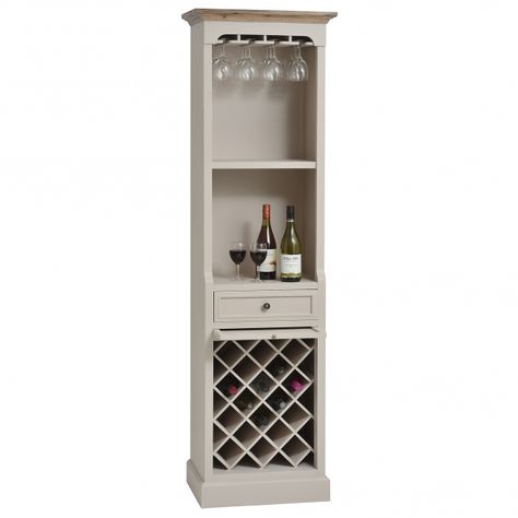 Studley Shabby Chic Tall Drinks Cabinet | Cabinet | HomesDirect365 Tall Bar Cabinet, Tall Bar, White Drinks, Kitchen Technology, Vintage French Style, French Style Furniture, Hill Interiors, Home Bar Furniture, Bar Interior