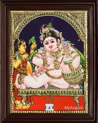 MyAngadi Butter Krishna Tanjore Painting Canvas 18 inch x 24 inch Painting Price in India - Buy MyAngadi Butter Krishna Tanjore Painting Canvas 18 inch x 24 inch Painting online at Flipkart.com Krishna Tanjore Painting, Tanjore Painting, Painting Canvas, Cash On Delivery, Krishna, Canvas Painting, Butter, India, Paint