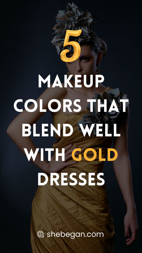 Gold dresses are a great way to show off your best assets, but they can also make you look washed out or overdone. This is more prevalent if you don’t know how to blend your makeup with this color of a dress.

This article provides a wide array of colors that blend well with gold dresses. Gold Dress Assesories, Eye Makeup For Bronze Dress, Makeup Ideas For Champagne Dress, Makeup To Go With Gold Dress, Makeup Ideas For Gold Dress, Gold Dress Red Lips, Makeup For Gold Outfit, Gold Dress Makeup Look, Golden Dress Makeup Look