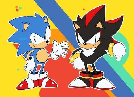 Sonic Y Shadow, Sonic And Tails, How To Draw Sonic, Shadow Sonic, Sonic Mania, Classic Sonic, Sonic Franchise, Blue Hedgehog, Sonic Adventure