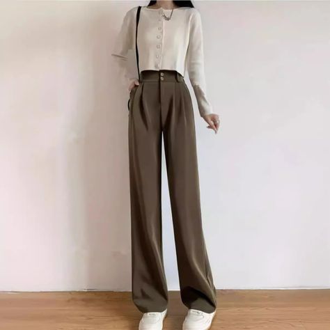 Blacksuitbell Women's Spring Autumn High-Waisted Straight-Leg Casual Slimming Summer Thin Trousers Straight Leg, Trousers, High Waisted, Clothes For Women, Pants, Clothes