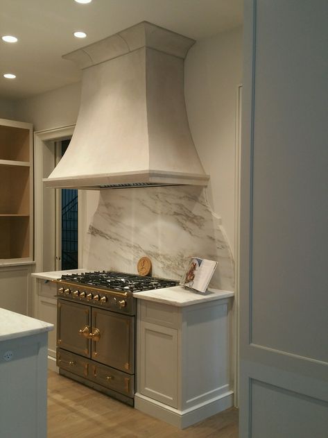 Stone Range Hoods | Custom Stone Hoods | Stone Kitchen Hoods Cast Stone Range Hood, Fireplace Limestone, Stone Kitchen Hood, Stone Range Hood, Limestone Mantel, Cast Stone Fireplace, Mantel Surround, Kitchen Range Hood, Stone Kitchen