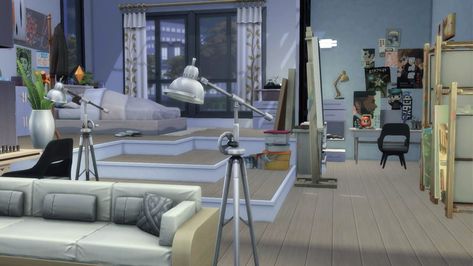 Yu Nabi Apartment Nevertheless, Yoo Nabi Room, Nevertheless Nabi Room, Nevertheless Apartment, Nabi Apartment, Sim4 House, Sims4 Builds, Open Layout, Sims House