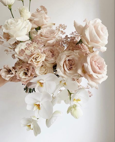 Taupe Wedding Florals, Neutral Pink Wedding Flowers, Contemporary Wedding Bouquet, White And Blush Flowers, Neutral Bouquet Wedding, Neutral Pink Wedding, Peony Wedding Flowers, Pink White Bouquet, Elegance Aesthetic