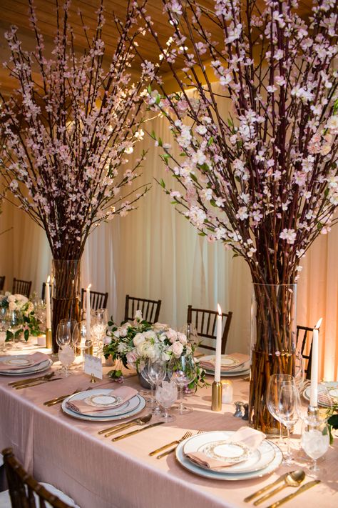 Wedding Motifs, Deco Champetre, Napa Valley Wedding, Cherry Blossom Wedding, Wedding Floral Centerpieces, Mod Wedding, Wedding Flower Arrangements, Wedding Table Centerpieces, Floral Centerpieces