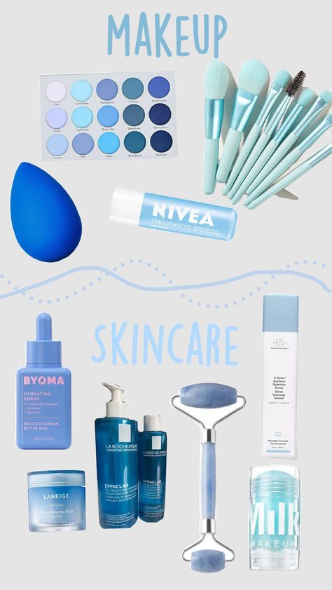 #blue #skincare #makeup #like #IFB Blue Makeup Products, Gender Reveal Box, Preppy Makeup, Hydrating Serum, Blue Clouds, Blue Makeup, Makeup Items, Better Skin, Vintage Girls