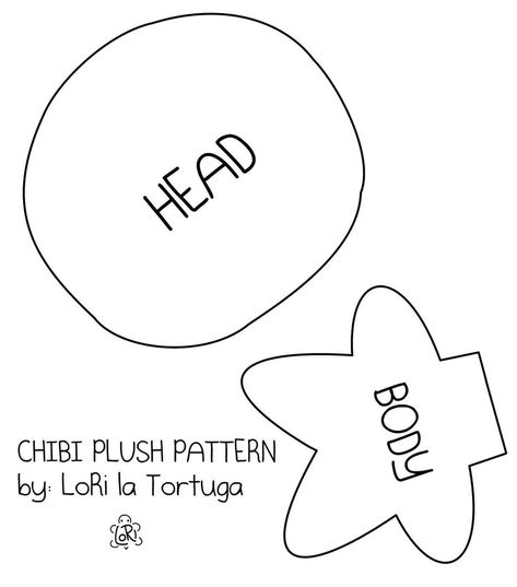 chibi plush pattern by ~LoRi-La-Tortuga on deviantART Chibi Plush Pattern, Chibi Plush, Plush Craft, Felt Plushie, Doll Plushies, Cute Sewing Projects, Animal Sewing Patterns, Paper Doll Template, Plushie Patterns