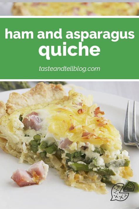 A quiche filled with lots of asparagus and ham, this Ham and Asparagus Quiche is perfect for breakfast, brunch, or even dinner! #recipe #brunch #ham #asparagus #quiche #breakfast Ham And Asparagus Quiche, Quiche Asparagus, Ham And Asparagus, Asparagus Quiche Recipes, Ham Asparagus, Ham Quiche, Asparagus Quiche, Mushroom Quiche, Quiche Recipes Easy