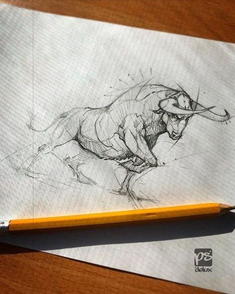 Bull Sketch, Tier Tattoo, Bull Art, Pencil Drawings Of Animals, Bull Tattoos, Taurus Tattoos, Animal Drawings Sketches, A Bull, Desenho Tattoo