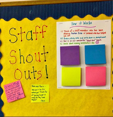 Staff Bulletin Boards, Morale Ideas, Teacher Morale, Work Bulletin Boards, Staff Appreciation Week, Morale Boosters, Staff Morale, Staff Appreciation Gifts, Diy Classroom Decorations