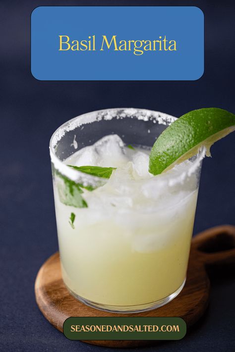 Basil Lime Margarita Recipe, Basil Lime Margarita, Lime Cocktail Recipes, Limeade Margarita, Basil Margarita, Lime Margarita Recipe, Lime Margarita, Lime Recipes, Tequila Drinks