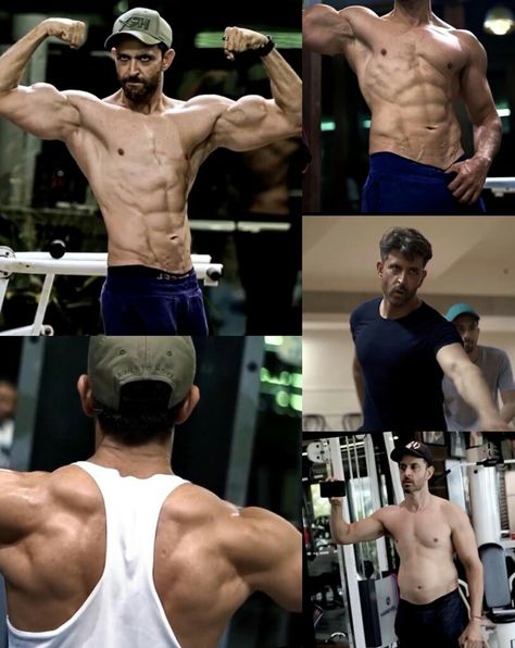 Transformation of Hrithik Roshan as Kabir for 'WAR' Hrithik Roshan Body Fitness, Ripped Body Men, Actor Hairstyle, Vidyut Jamwal Body, Six Pack Body, Lean Body Men, Hrithik Roshan Hairstyle, Demi God, Bodybuilding Pictures