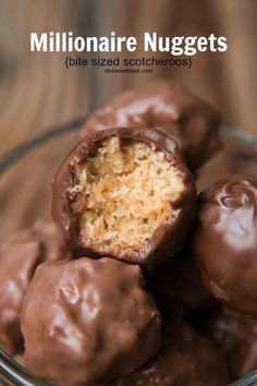 Rice Krispie Treats Made With Marshmallow Fluff, Scotcheroo Truffles, Rice Chocolate, Marshmallow Cake, Oh Sweet Basil, Diy Easy Recipes, Butter Substitute, Chocolate Balls, Nuggets Recipe